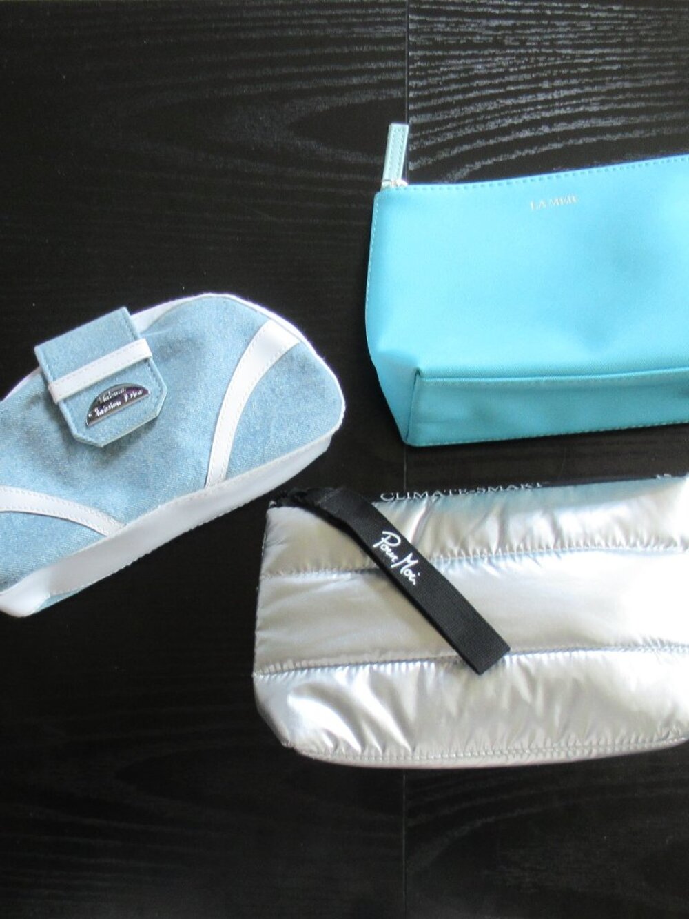 Bag Lot Dior Parfums La Mer and Pour Moi Make up Bags Lot of 3